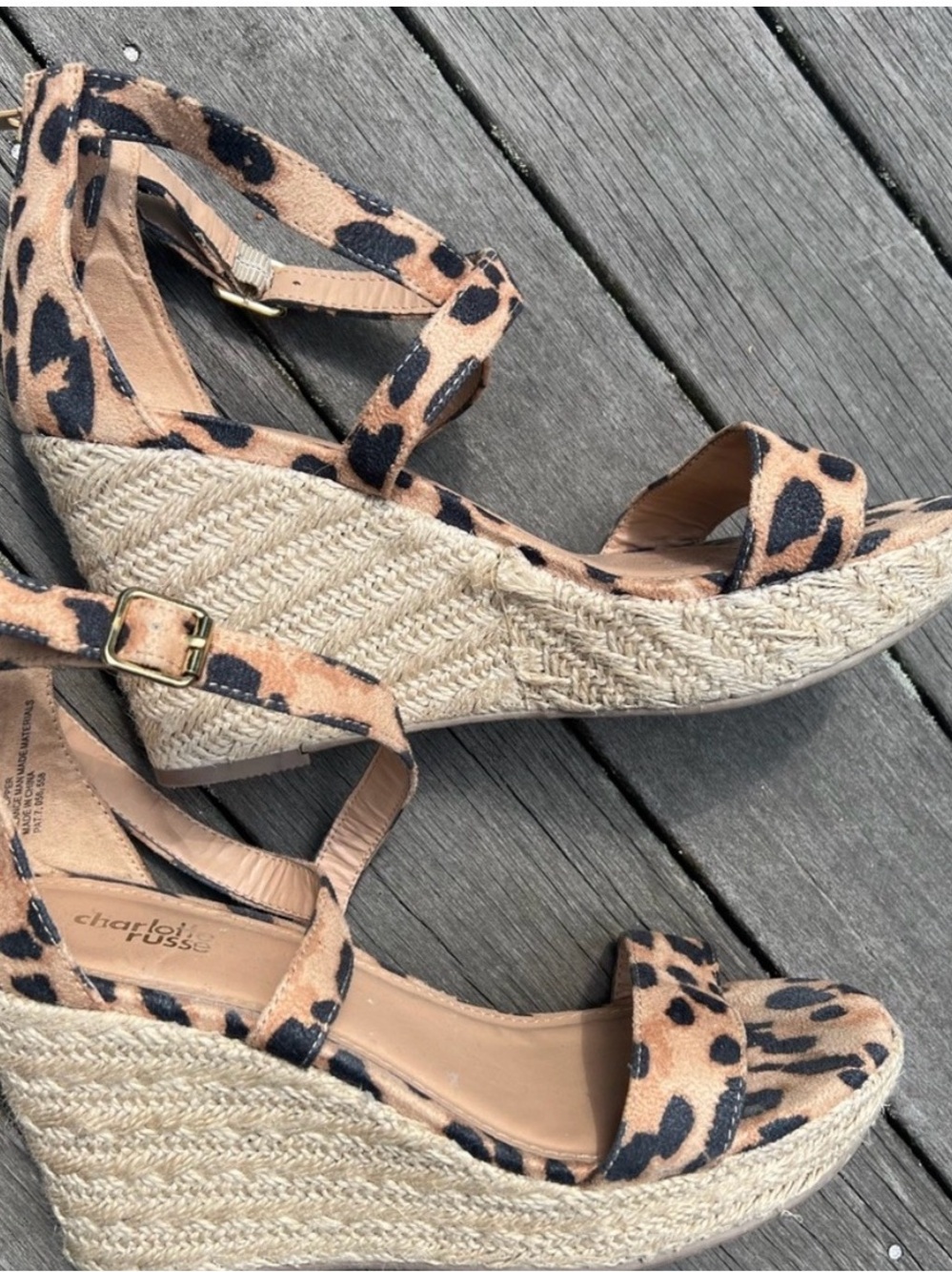 Leopard Print wedge sandals, 7